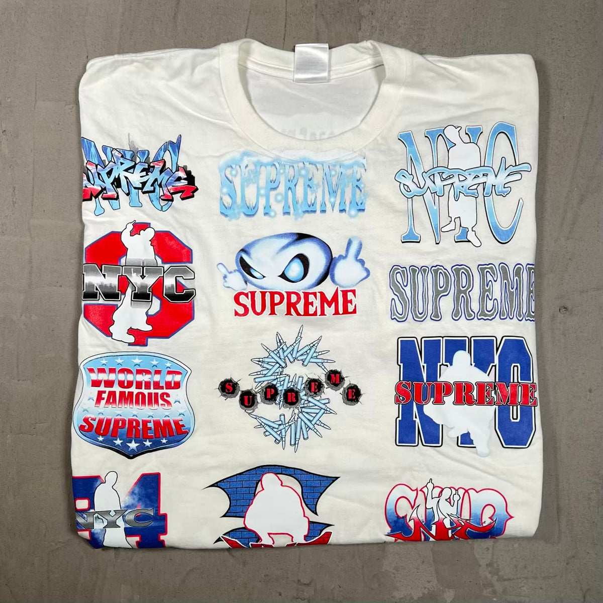 Supreme Flash White Tee (2026) Size Large USED x18690