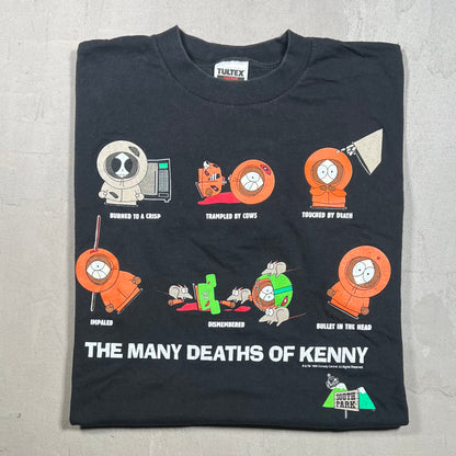 1998 South Park Many Deaths of Kenny Black Tee Size XL USED v19266