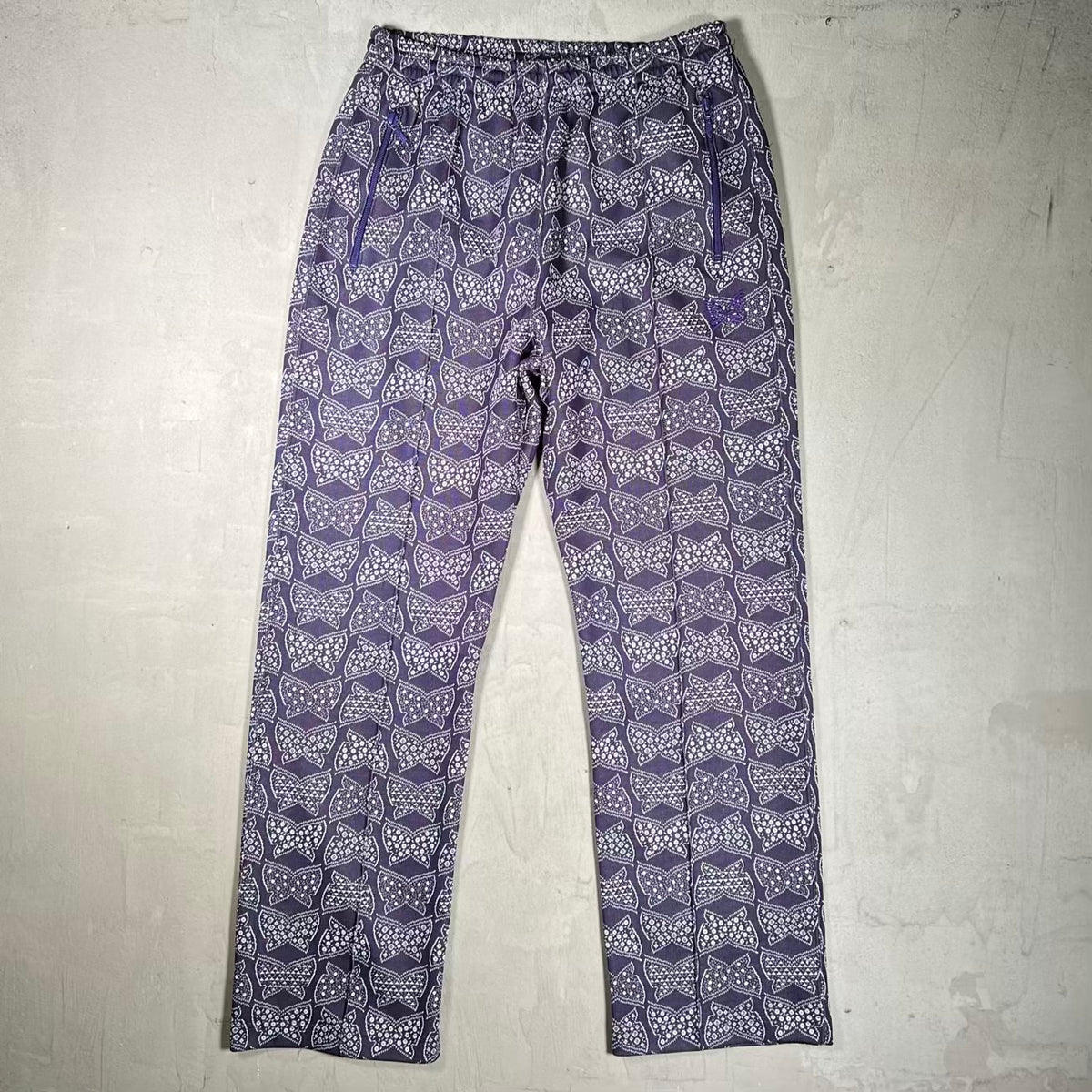 Needles Purple Butterfly Track Pants Size Medium USED x18607