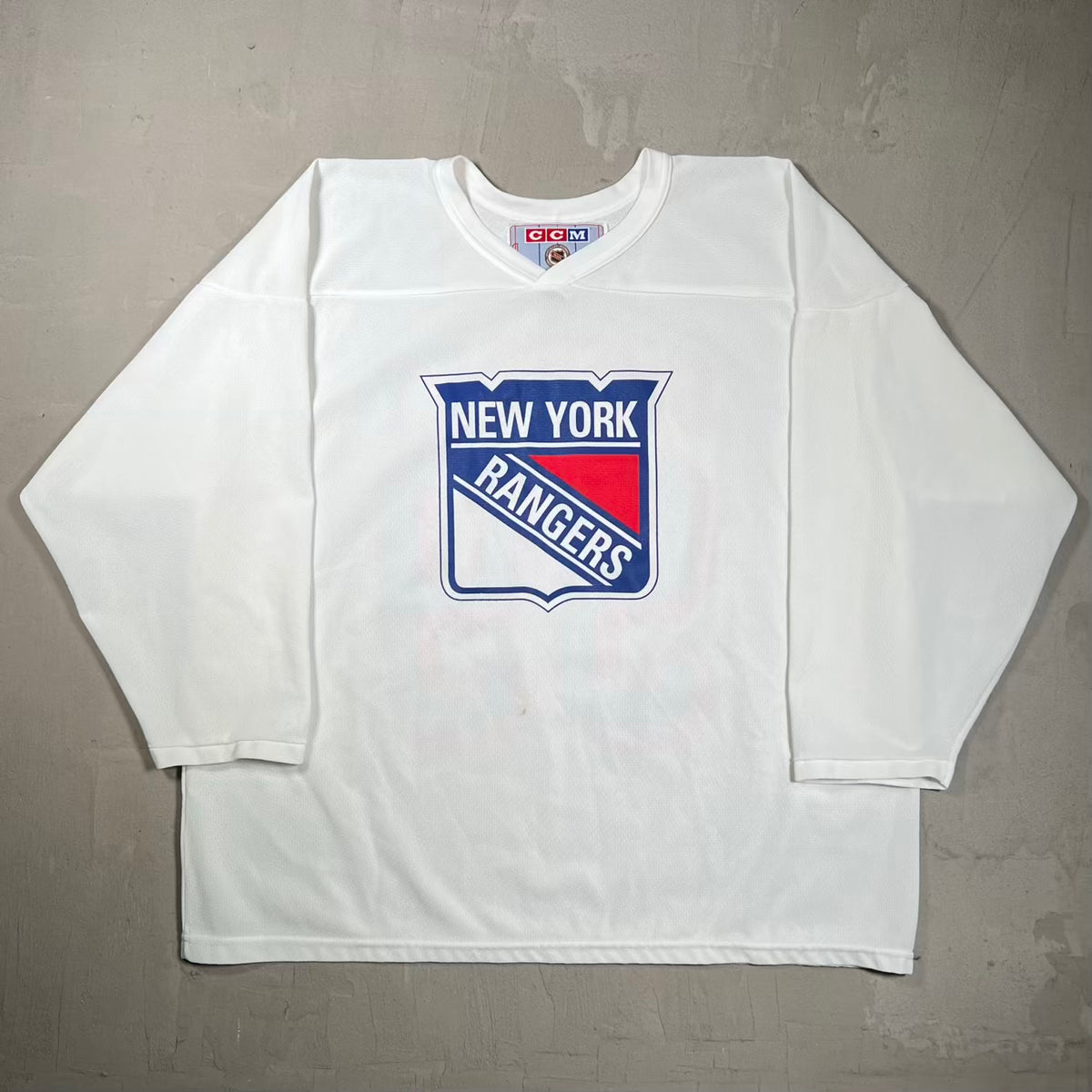 1990s New York Rangers ccm White Jersey Size XL USED v20107