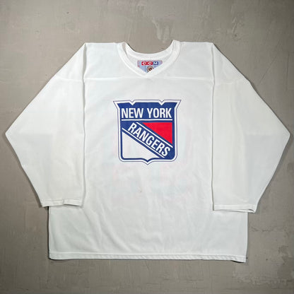 1990s New York Rangers ccm White Jersey Size XL USED v20107