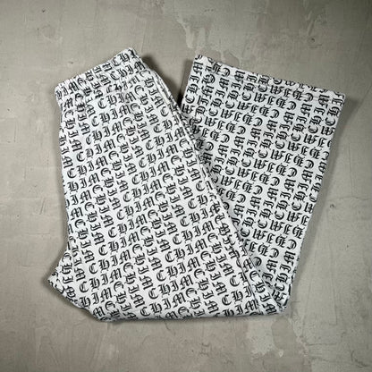 HMDD "Chim" AOP Old English Sweatpants Size Large USED x18319