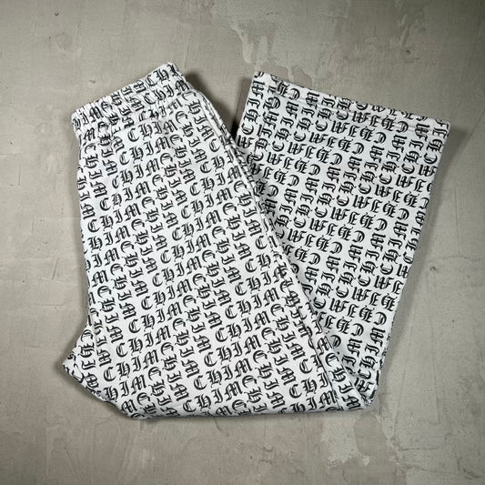 HMDD "Chim" AOP Old English Sweatpants Size Large USED x18319