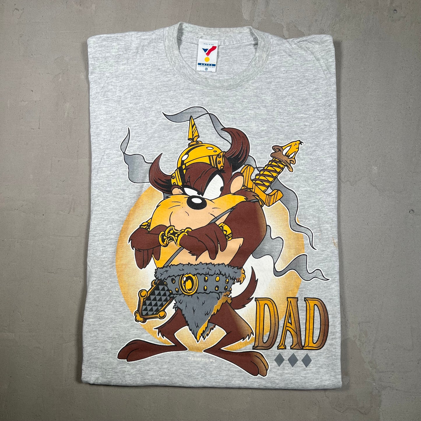 1994 Dad Taz Bar-B-Q-Narian Grey Tee Size XL USED v19259