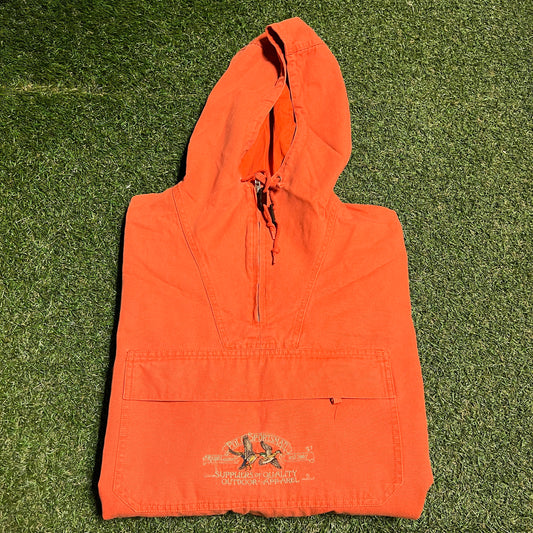 1990s Polo Orange Canavs Anorak Jacket Size Large USED v16355