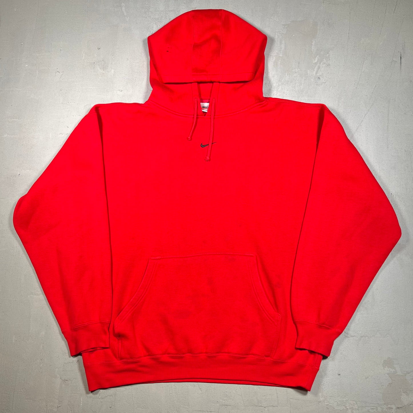 1990s Nike Center Swoosh Red Hoodie Size XL USED v18294