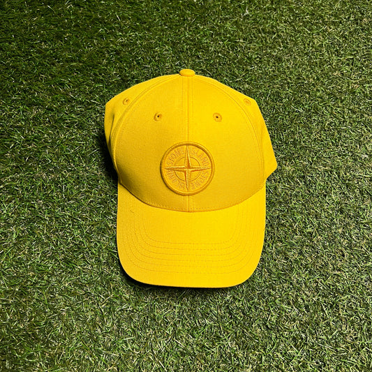 Stone Island Yellow Patch Yellow Hat USED x13998