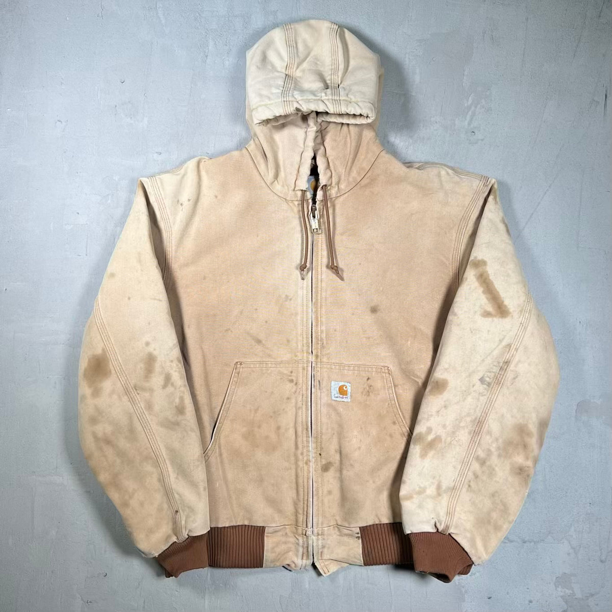 Y2K Carhartt Active Duck Canvas Workwear Zip Up Jacket Size Large USED v20428