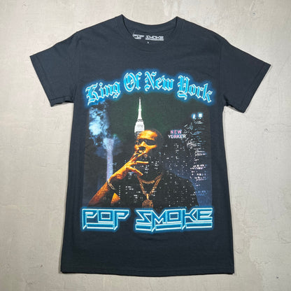 Vlone x Pop Smoke King Of NY Black Tee Size Small USED x5776