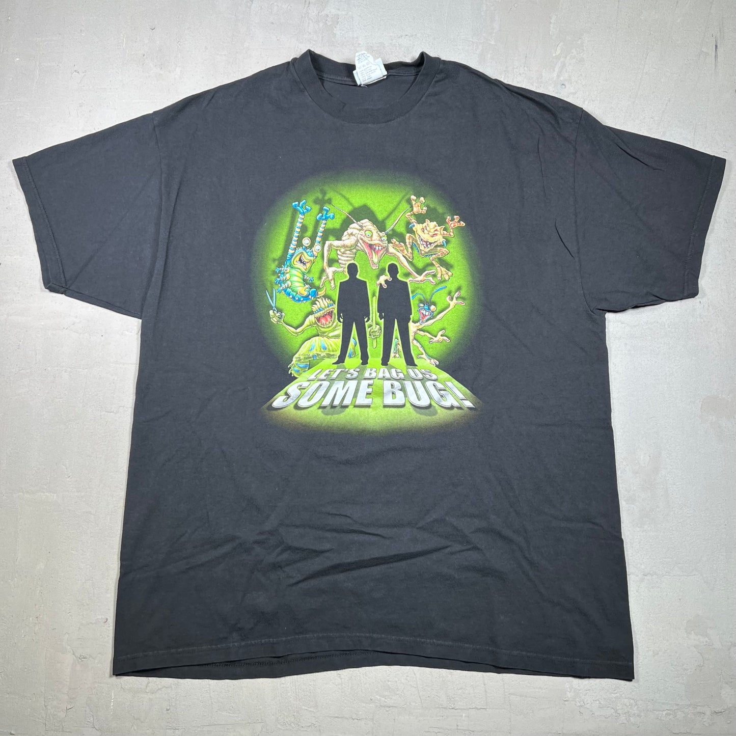 2000 Men In Black MIB Alien Attack Black Tee Size XXL USED v19243