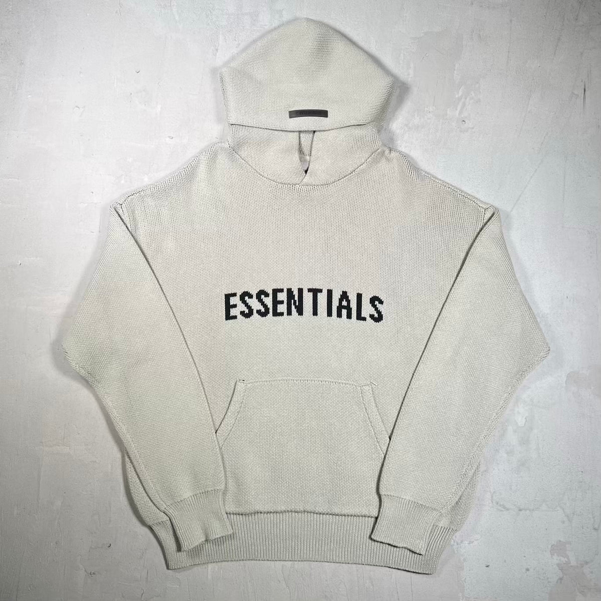 Essentials Fear of God FOG Grey Knit Hoodie Size Medium USED x18892