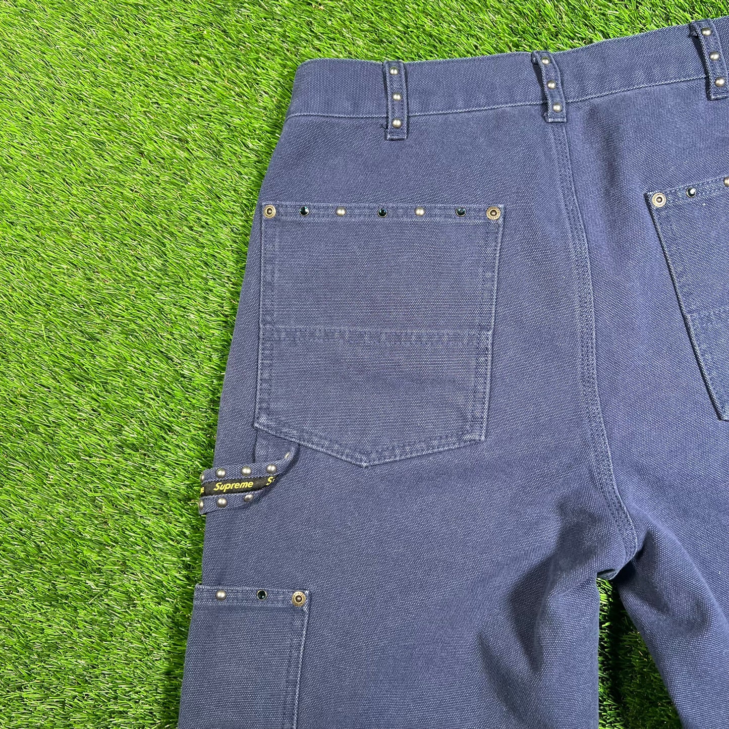 Supreme b.b. Simon Quilted Double Knee Painter Navy Pant Size 30 USED x16013