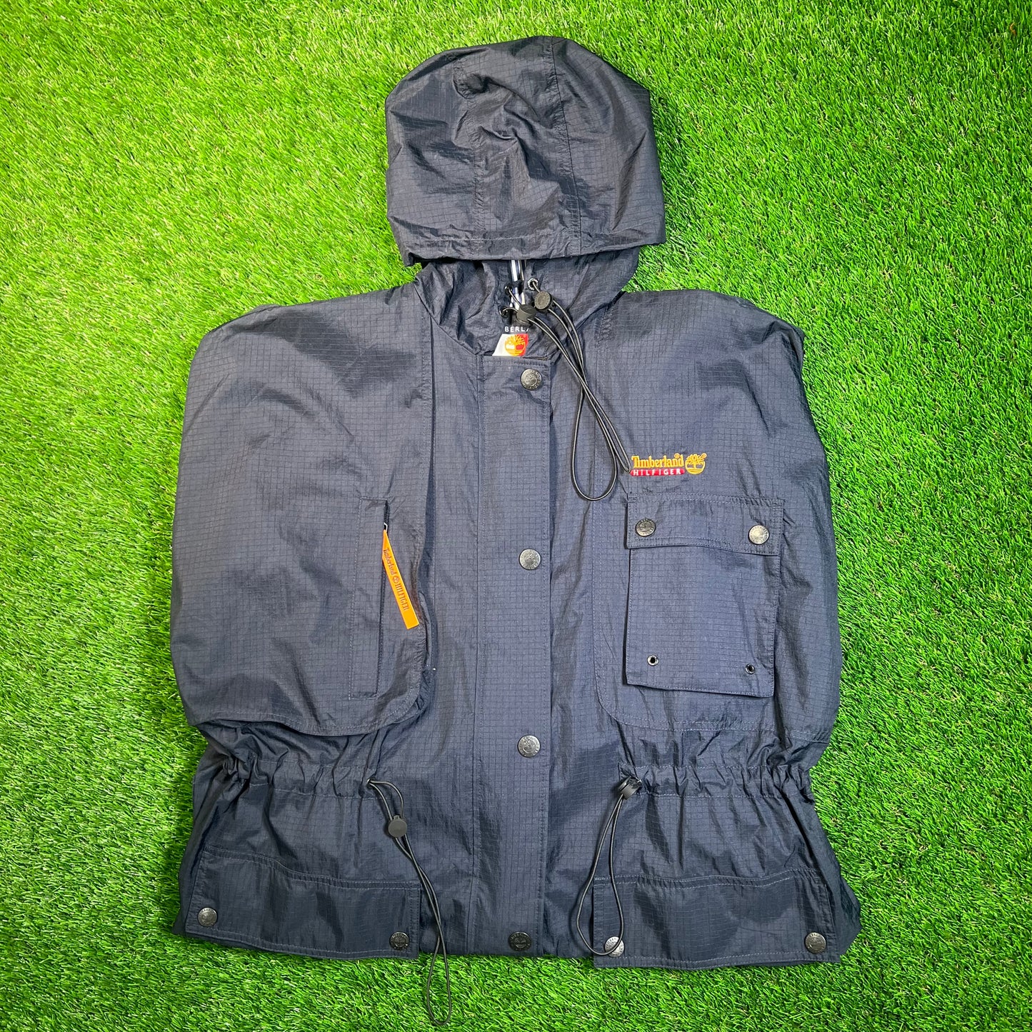 Tommy Hilfiger Timberland Navy Blue Parka Rain Jacket Size Medium NEW v16340