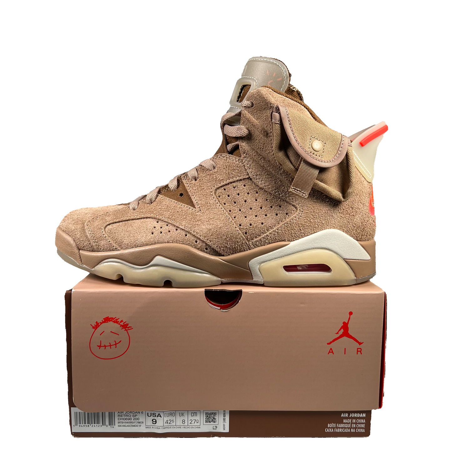 Jordan 6 Travis Scott British Khaki (2021) Size 9 USED s20137