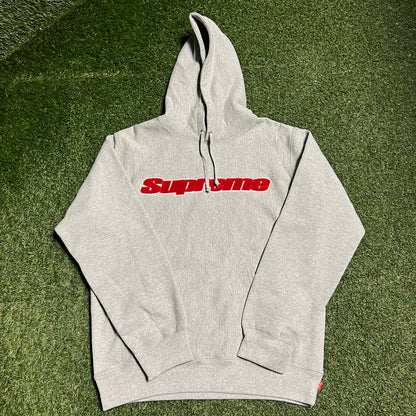 Supreme Chenille Grey Hoodie (2019) Size Large NEW x14165