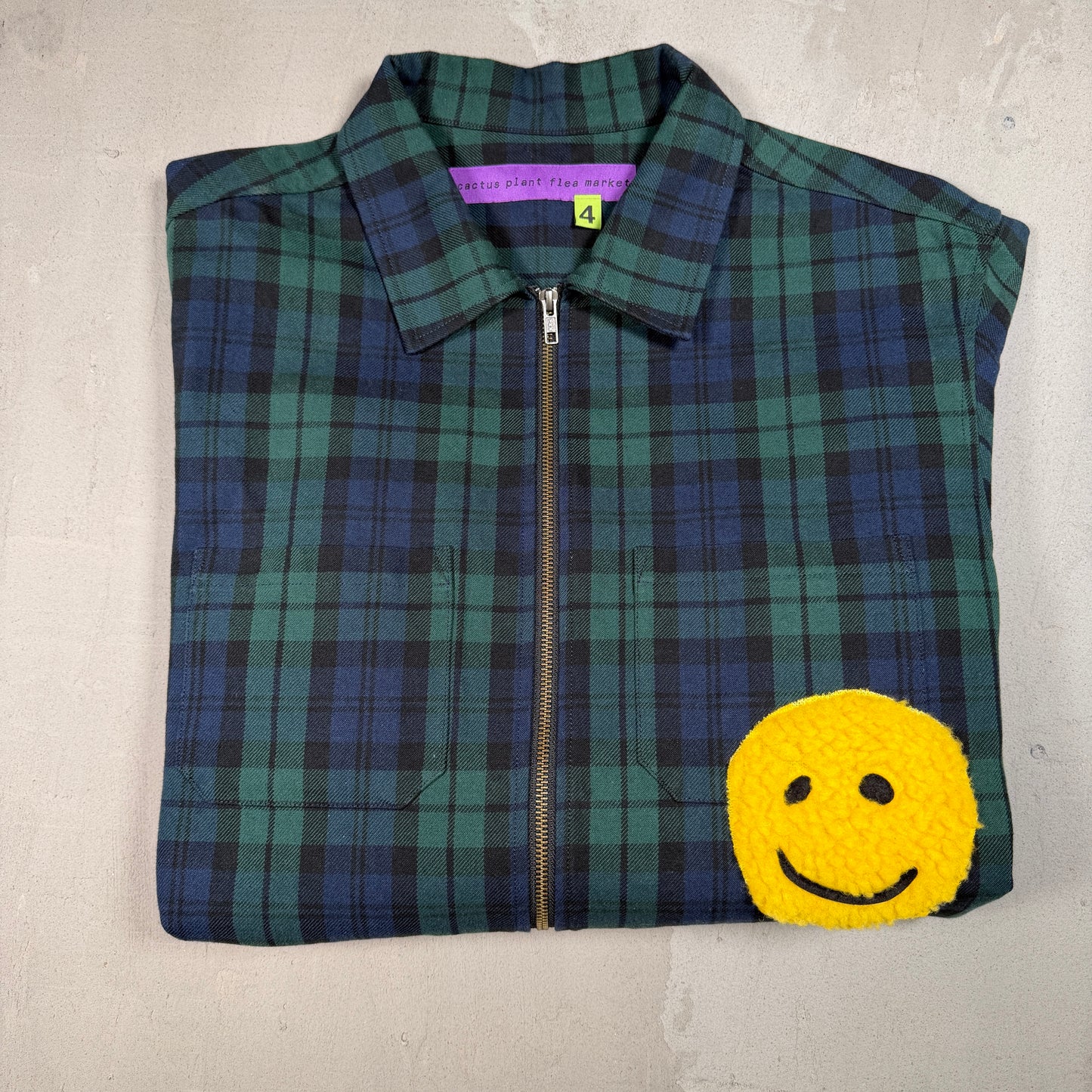CPFM Check Zip Green Work Jacket Size 4 (XL) USED x16997