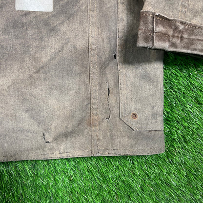 1980s Workwear Fireman Distressed Jacket Size Large USED v18693