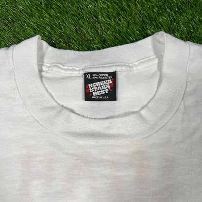 1990s Utah White Art Tee Size XL USED v17338