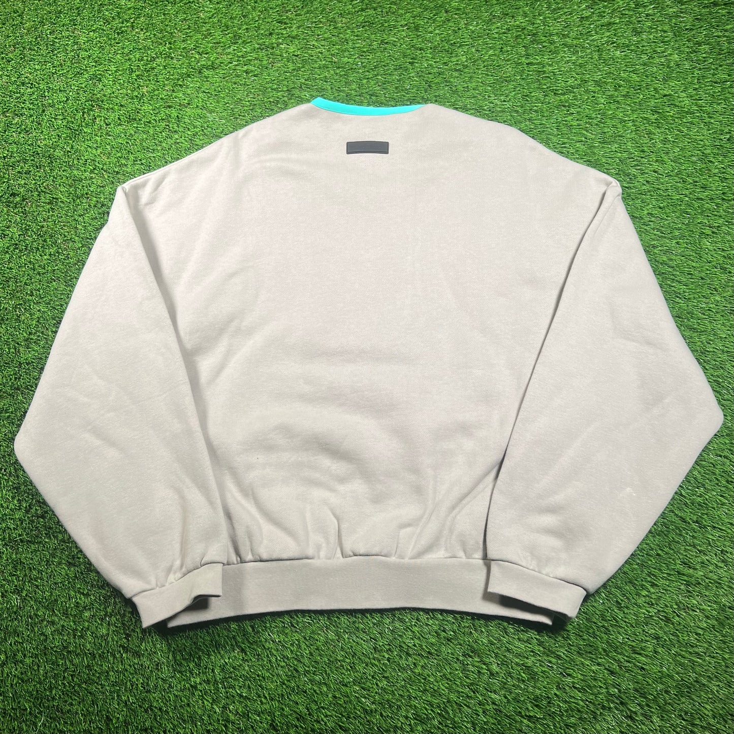 Essentials FOG Fear of God Stone Crewneck w/ Teal Collar Size Medium NEW x16149