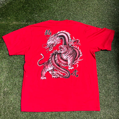 Zensation Red Dragon Art Tee Size XL USED v15976
