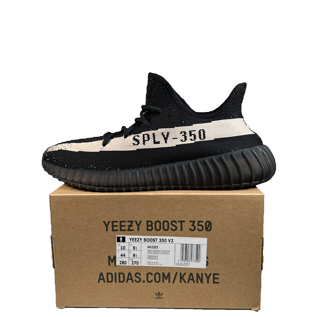 Yeezy 350 Core Black White (2016) Size 10 USED s22832
