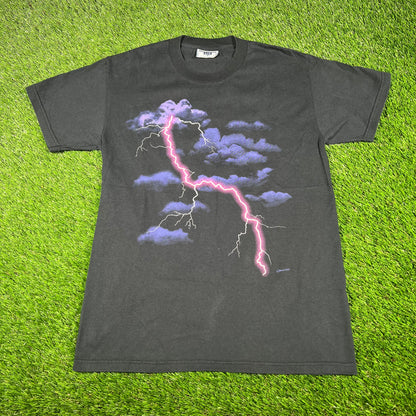 1990s Lee Tag Purple Lightning Tee Size Small USED v16919
