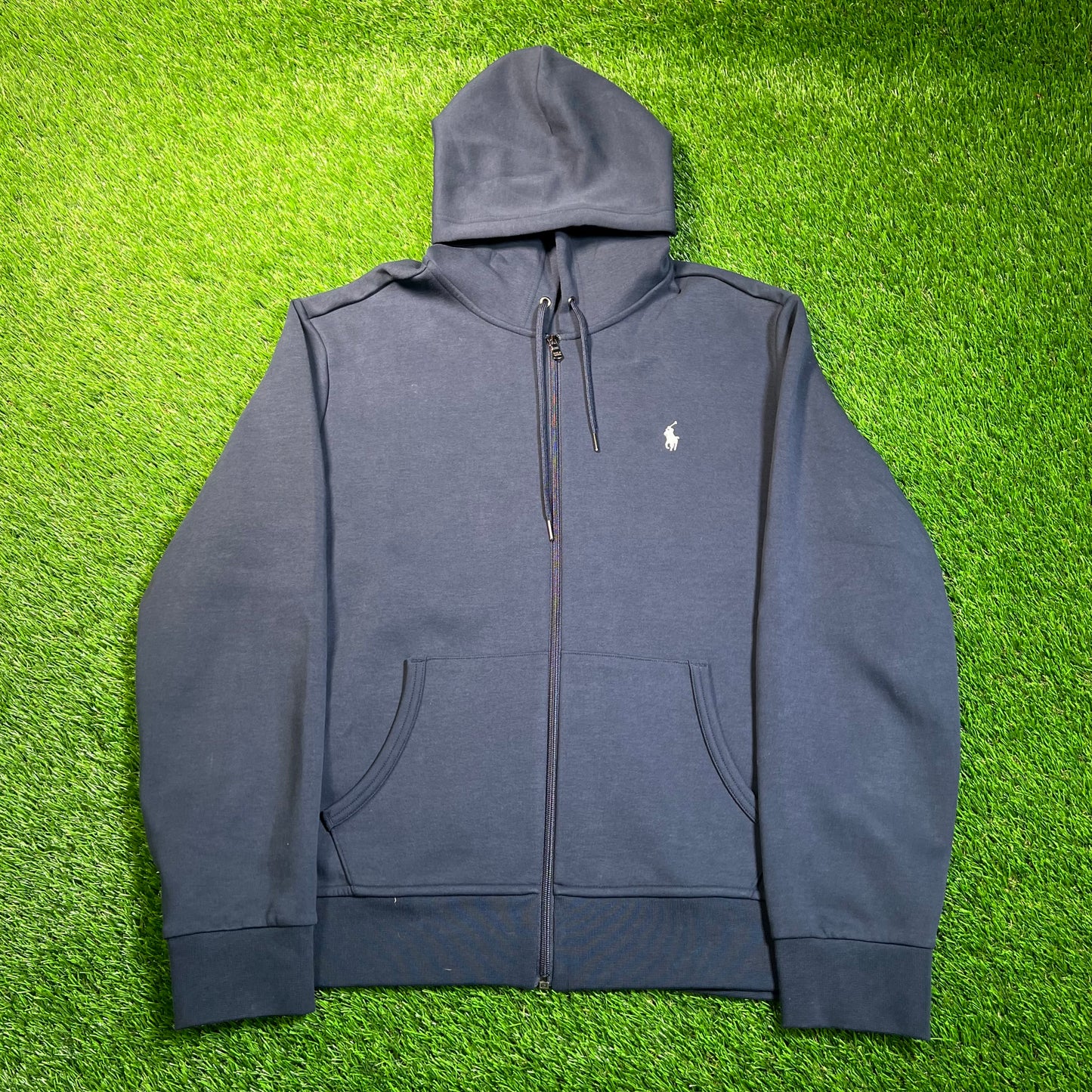 Polo Ralph Lauren Navy Tech Hoodie Size Large USED v18774