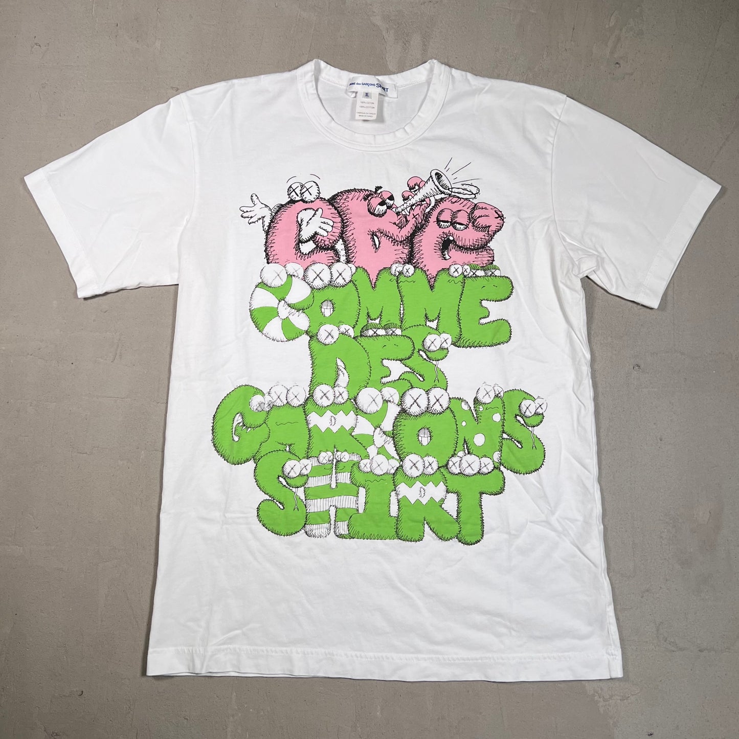 Commes des Garcons KAWS White Tee Size XL USED x17395