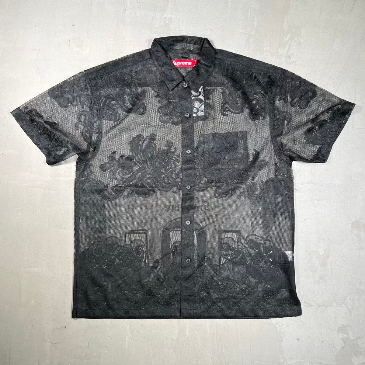 Supreme Last Supper Lace Shirt Black (2025) Size Large NEW x18851