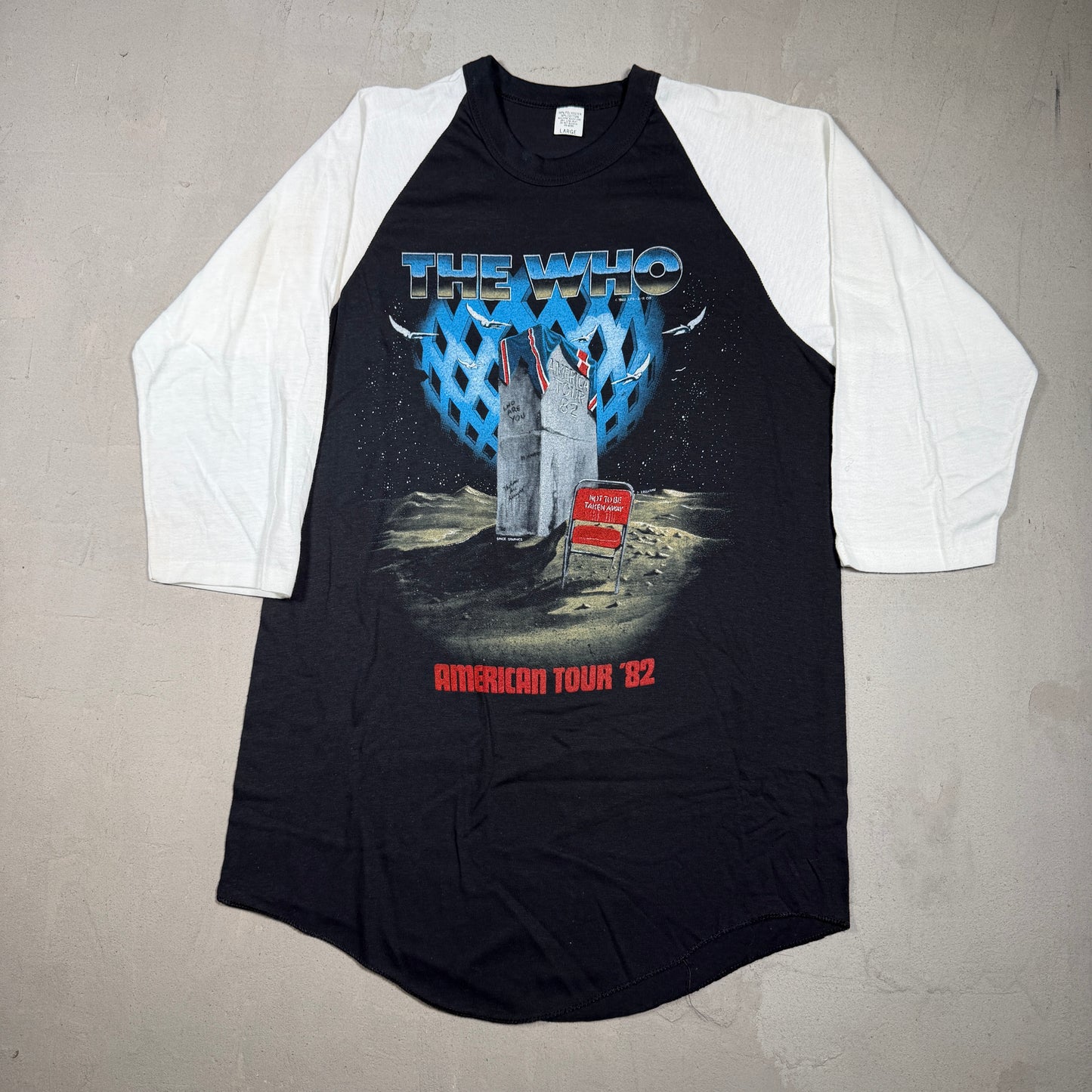 The Who 1982 America Tour Tee Size Large USED v8240