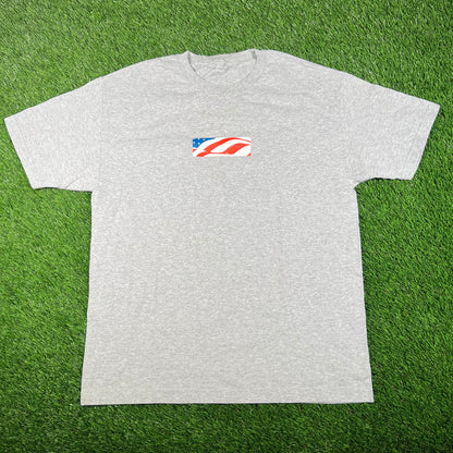 This Is Not Supreme Flag Logo Grey Tee Size Large USED x15879