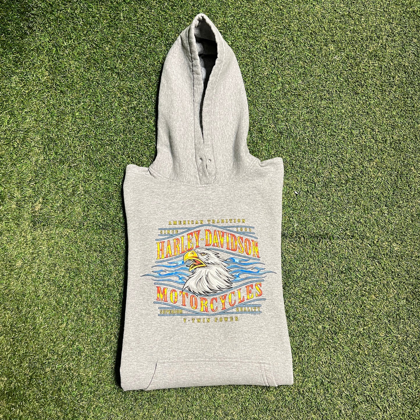 2024 Harley Davidson V Twin Morris Plains NJ Grey Hoodie Size Large USED v16283