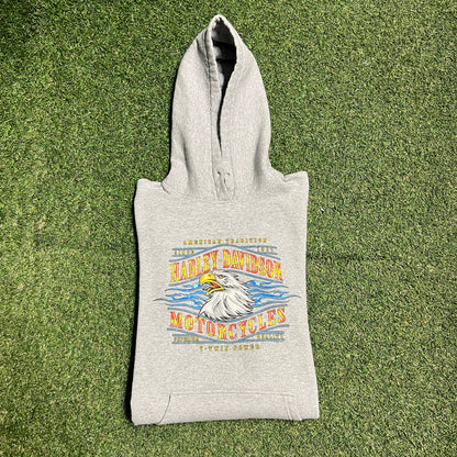 2024 Harley Davidson V Twin Morris Plains NJ Grey Hoodie Size Large USED v16283