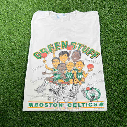 1980s Boston Celtics Cartoon Team Tee Size XL USED v16711