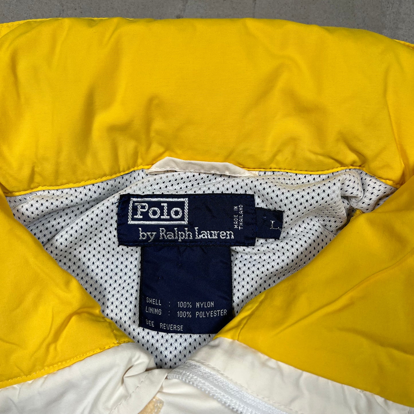 1990s Polo Ralph Lauren Colorblock White Anorak Jacket Size Large USED v19351