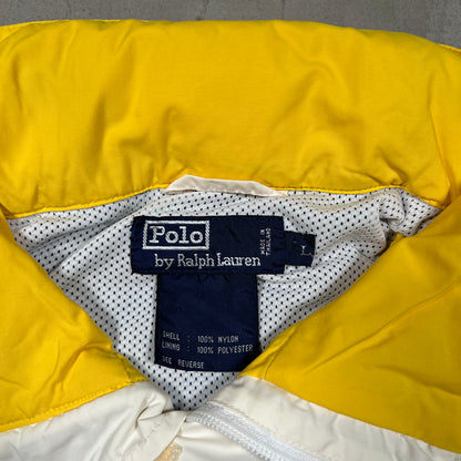 1990s Polo Ralph Lauren Colorblock White Anorak Jacket Size Large USED v19351