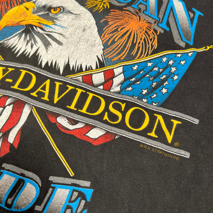 1997 Harley Davidson American Pride Eagle Black Tee Size XL USED v16466
