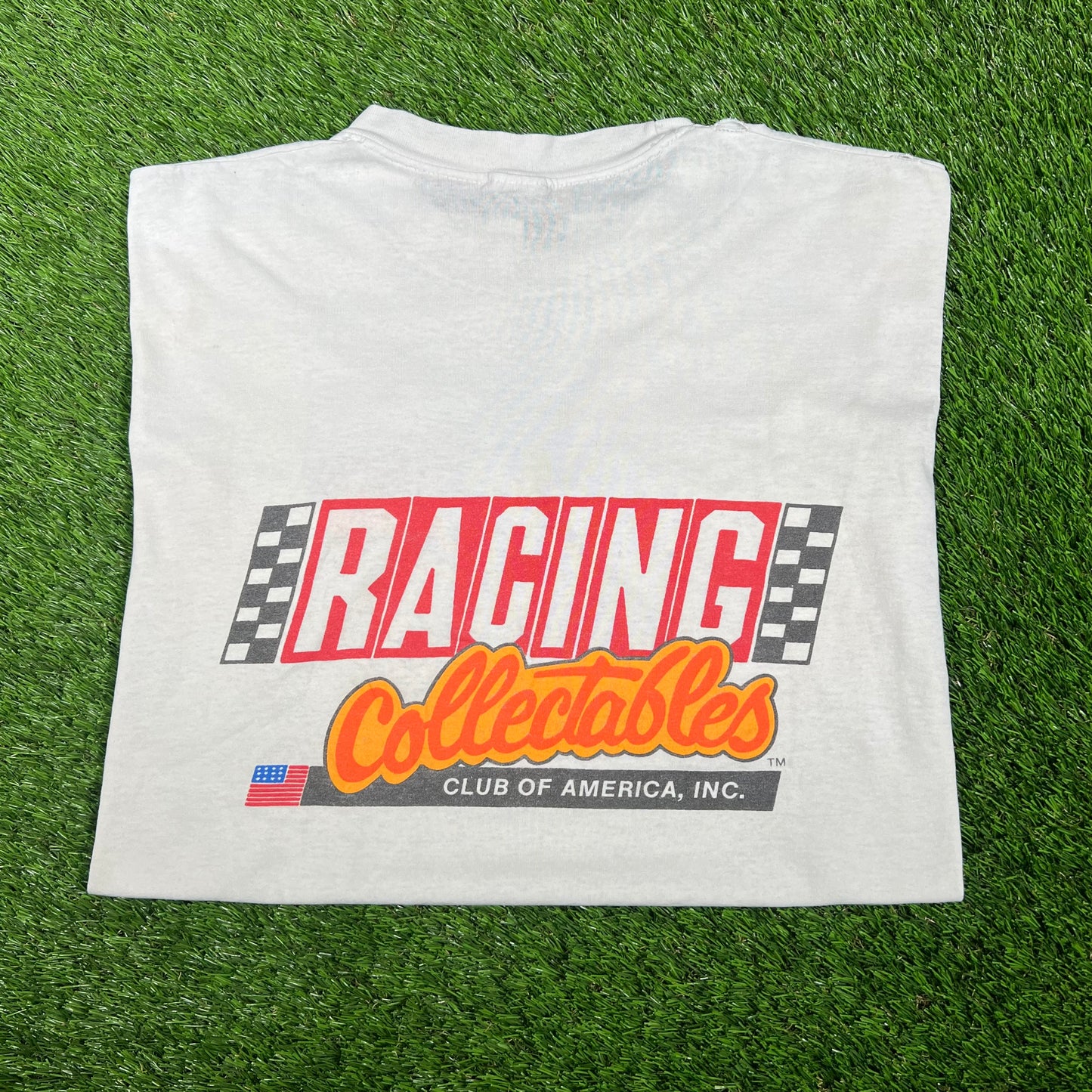 1990s Racing Collectibles White Logo Tee Size XXL USED v17344