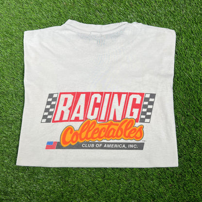 1990s Racing Collectibles White Logo Tee Size XXL USED v17344