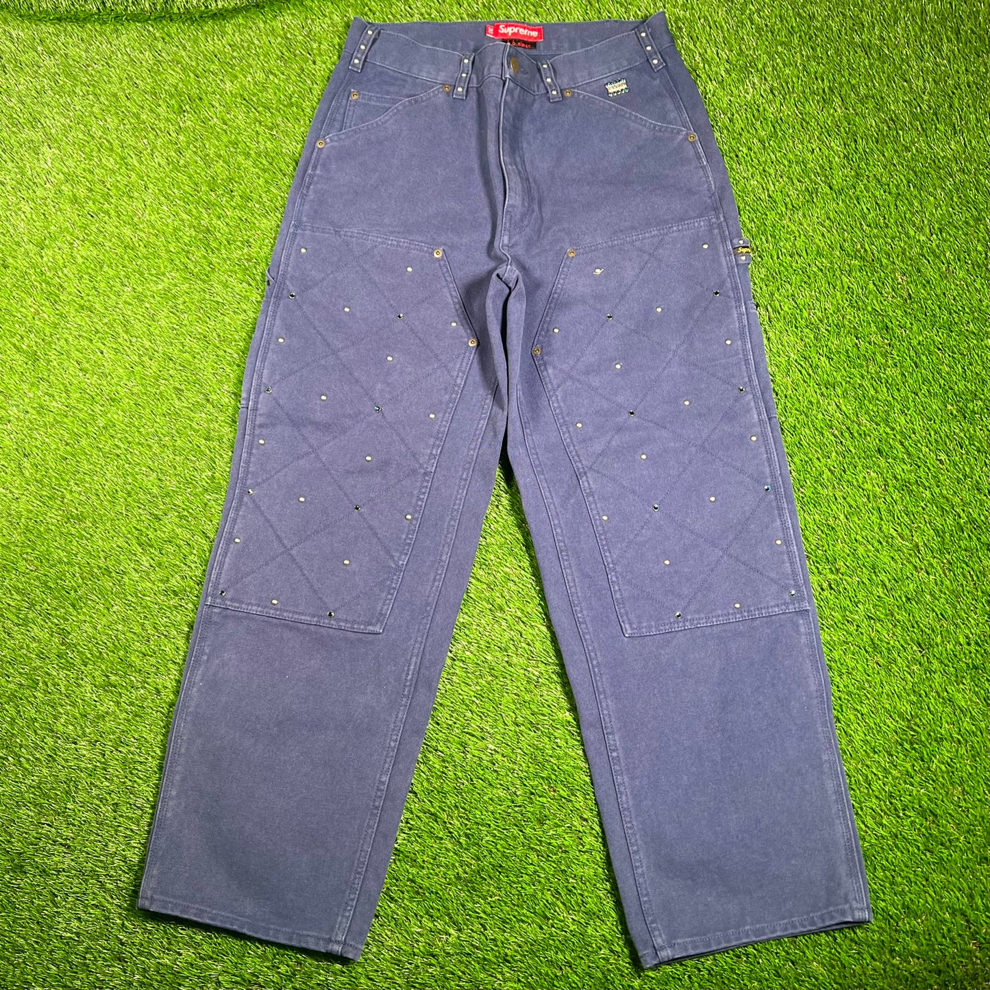 Supreme b.b. Simon Quilted Double Knee Painter Navy Pant Size 30 USED x16013