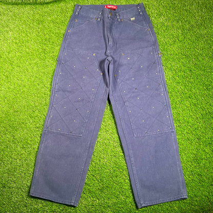 Supreme b.b. Simon Quilted Double Knee Painter Navy Pant Size 30 USED x16013