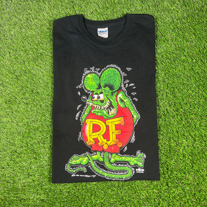 2008 Rat Fink Black Tee Size Large USED v16624