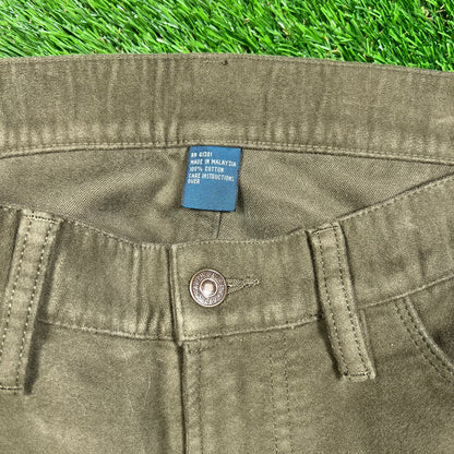 Y2K Polo Ralph Lauren Green Suede Pants Size 33x32 USED x16744