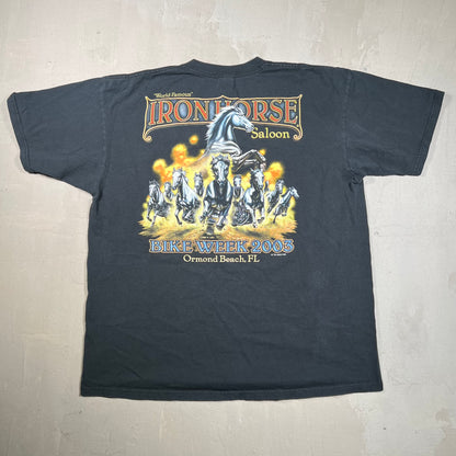 2003 Iron Horse Saloon Bike Week Black Tee Size XL USED v18950