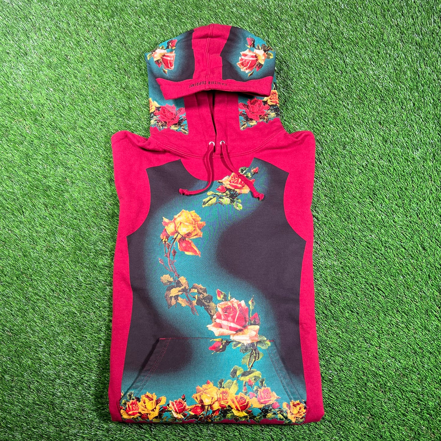 Supreme JPG Floral Print Cardinal Red Hoodie Size Medium NEW x13618