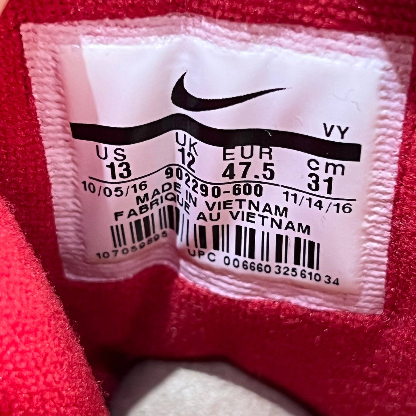Nike Air Uptempo Supreme Red Size 13 NEW s7677