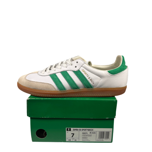 Adidas Samba Sporty & Rich White/Green (2022) Size 7 USED s18242