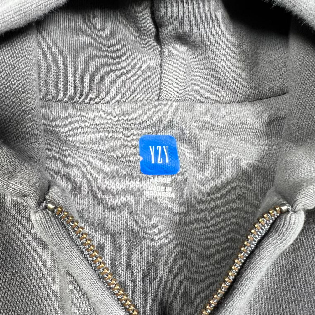 Yeezy Gap Double Layer Grey Full Zip Hoodie SIze Large USED x18401