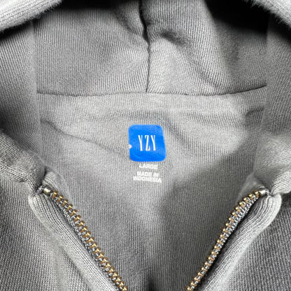 Yeezy Gap Double Layer Grey Full Zip Hoodie SIze Large USED x18401