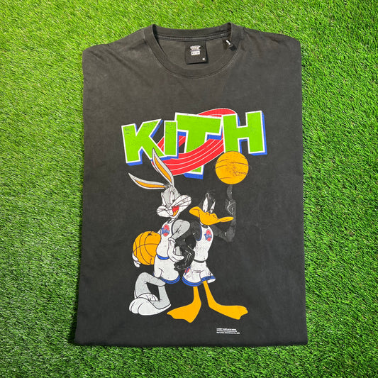 Kith Space Jam Black Tee SIze Medium USED x16980